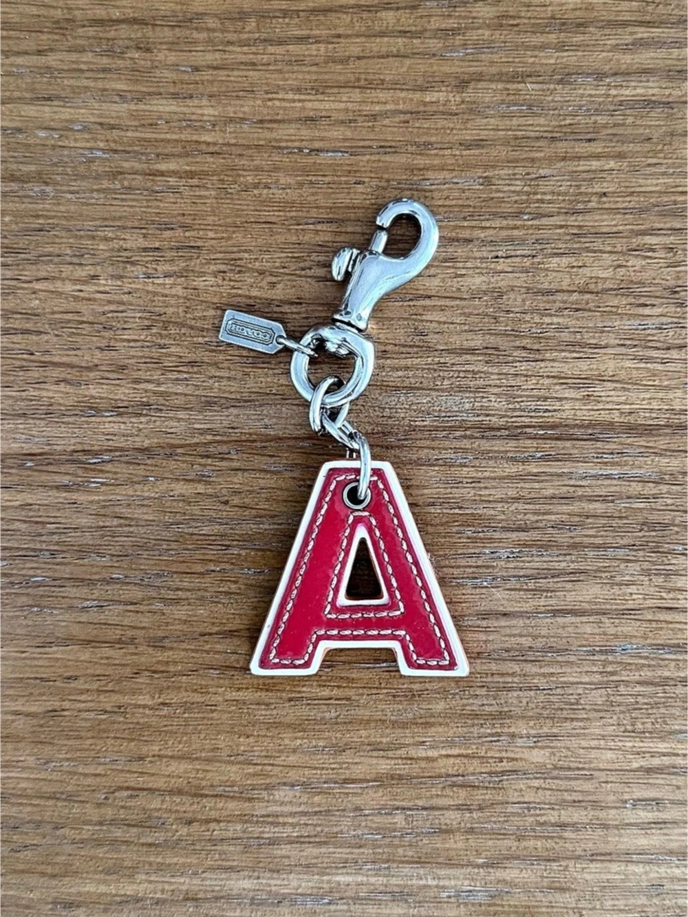 Coach Letter A Keychain Magenta & Orange